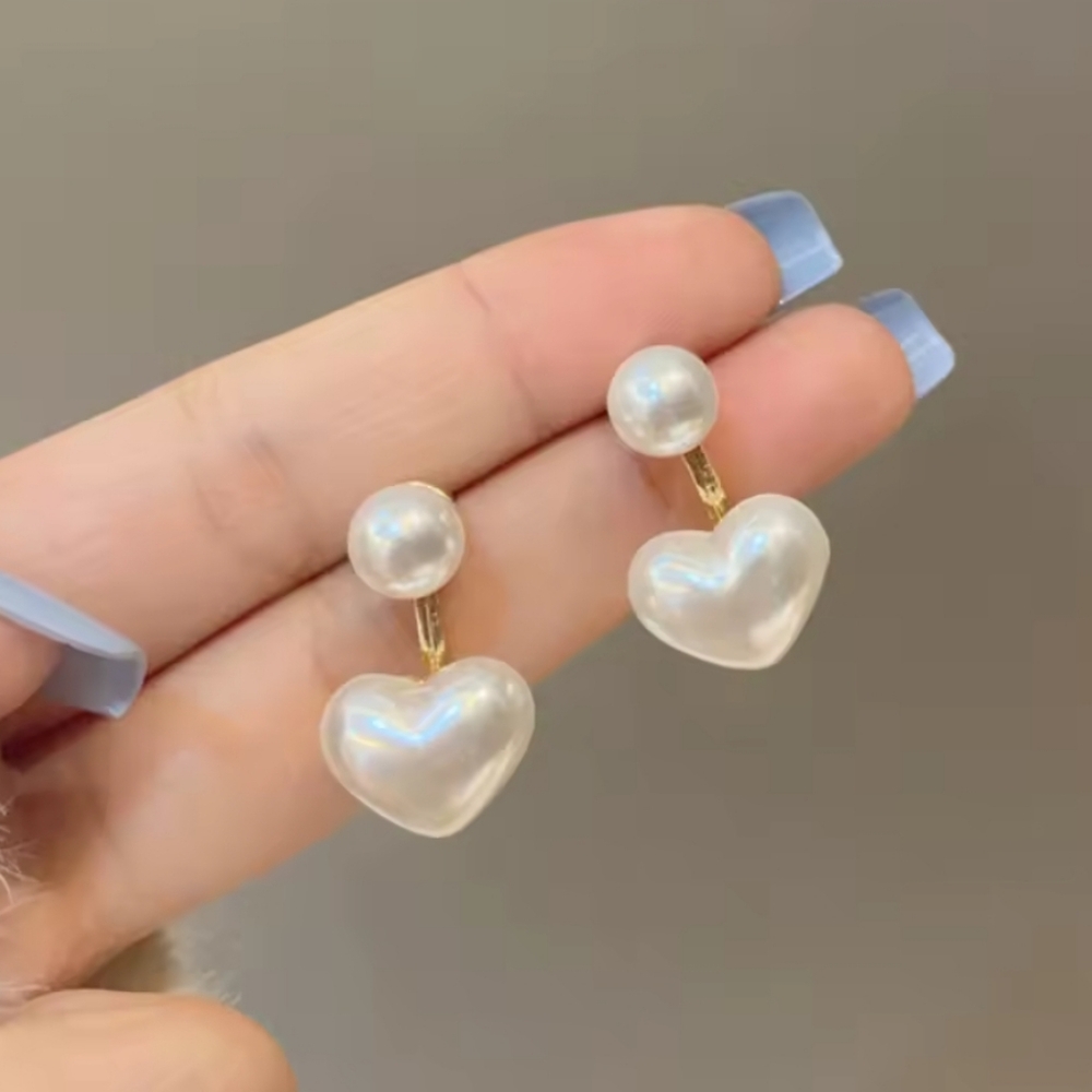 Pearl Heart Earrings